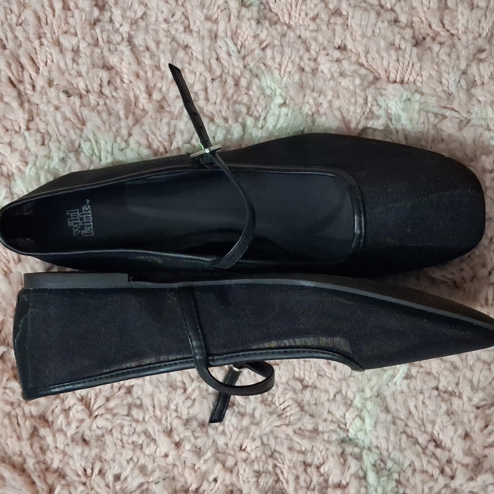 Wild Fable Black Sheer Mary Jane Flats - Picture 3 of 3